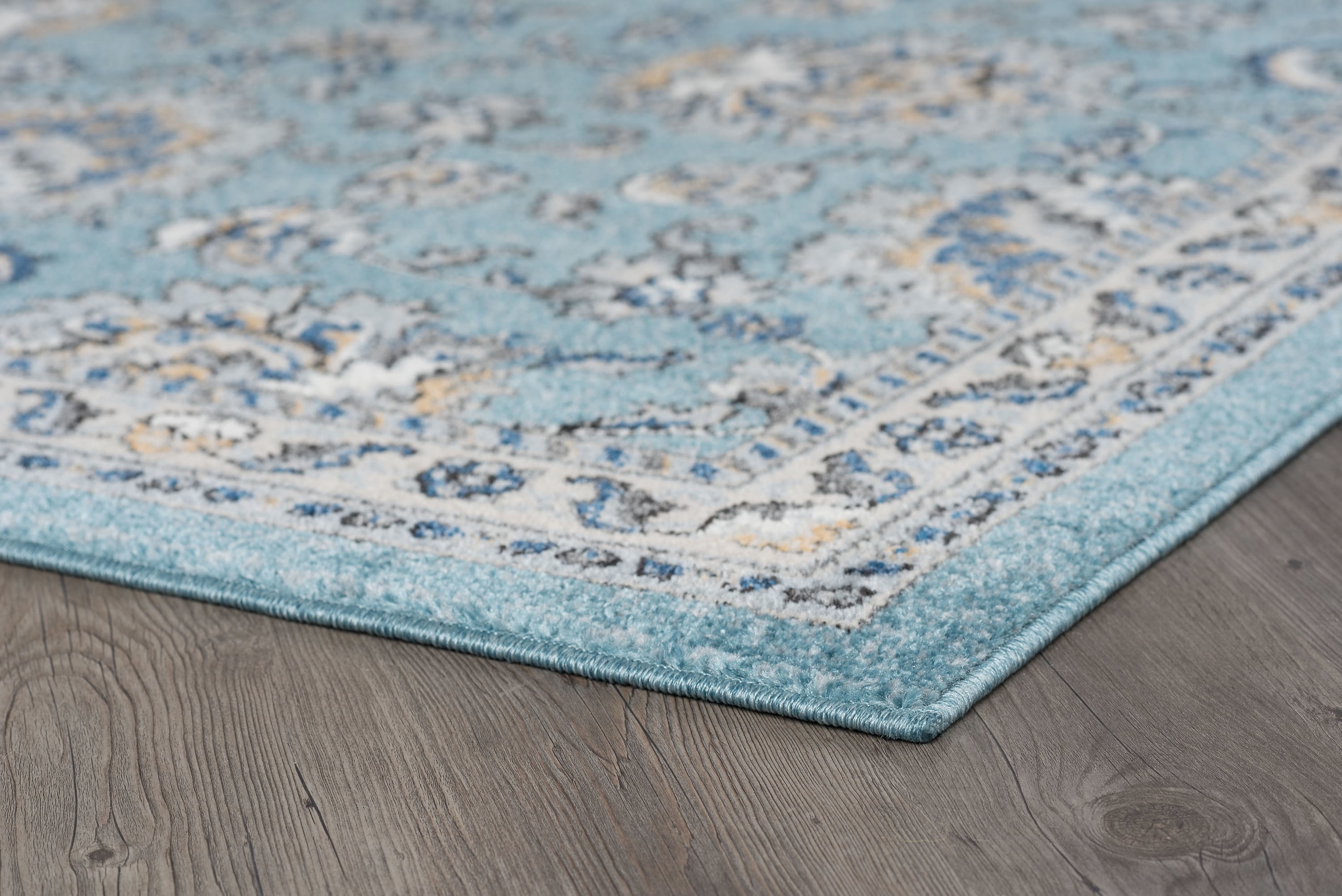 Traditional 2x8 Area Rug (2'7'' x 7'3'') Oriental Aqua, Gray Indoor Runner Easy to Clean