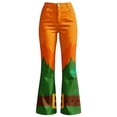 thumbnail image 4 of FAOWME Womens Casual Pants High Waist Wide Leg Straight Fit Comfortable Stylish Stretchy Trousers With Pockets For Daily Wear And Relaxation,Orange,Xxl, 4 of 4