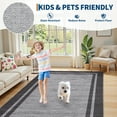 thumbnail image 6 of Garvee 8'x10' Modern Bordered Area Rug Solid Rugs, Washable Rugs Neutral Minimalist Carpet with Non Slip Backing Soft Thin Low Pile Rugs for Living Room Bedroom Home Decor, Gray, 6 of 9