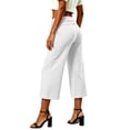 thumbnail image 6 of Lmueinov Capri Leggings for Women Plus Size Fold Over Waist Wide Leg Stretchy Yoga Pants High Waist Athletic Trousers for Gym Workout Daily Casual Wear, 6 of 8