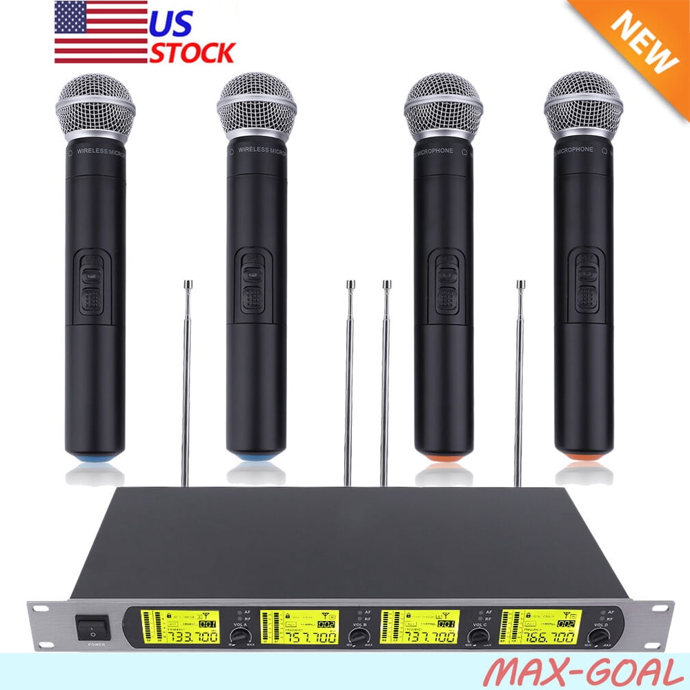 GTD Audio 4x800 Channel UHF Diversity Wireless Handheld Microphone Mic