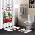 thumbnail image 1 of FMSHPON Christmas 4 Piece Bathroom Set Shower Curtain Bath Rug Contour Mat and Toilet Lid Cover, 1 of 8
