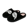 thumbnail image 6 of Halloween Slippers for Women Retro Plush Lightweight Slip On Walking Shoes Winter Warm House Slippers, 6 of 7