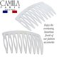 thumbnail image 4 of Camila Paris CP3108 Peine lateral para el cabello francés, pequeño, curvo, blanco, con torcedura francesa, peines decorativos de sujeción fuerte, pinzas para el cabello para mujeres, moño, moño, peina, 4 of 5