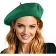 thumbnail image 1 of French Wool Beret Hats for Women Man Solid Color Classic Beanie Winter Cap Painter Berets., 1 of 8