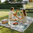 thumbnail image 4 of Palm Leaves Outdoor Rug for Patio/Deck/Porch, Non-Slip Large Area Rug 5 x 7 Ft, Turquoise Tropical Leaf Botanical Retro Spring Indoor Outdoor Rugs Washable Area Rugs, Camping Rug Carpet Runner, 4 of 8