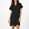 thumbnail image 2 of Einccm Women's Casual Short Sleeve V Neck Dress Summer Loose Fit Lightweight Flowy Midi Dress with Soft Polyester Fabric for Daily Wear, 2 of 9