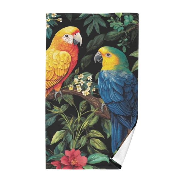 Beautiful Parrots Hand Towel Cotton Bath Towel Large Face Towels Absorbent for Bathroom Home Hotel