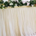 thumbnail image 4 of Efavormart 21Ft Champagne Extra Long 48" Two Layered Tulle & Satin Table Skirt For Wedding Party Decoration, 4 of 11