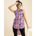 thumbnail image 5 of Moomaya Printed Cotton Sleeveless High-Low V Neck Top - Boho Style Top, 5 of 9