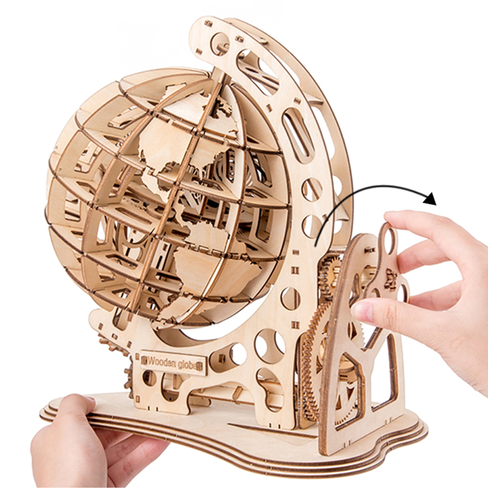 DIY Educational Toy for Children Kids Boys Girls 3D Wooden Globe Puzzle Adult Craft Model Building Kits 