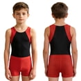 thumbnail image 2 of Aislor Kids Boys Sleeveless Gymnastics Leotard with Shorts Set Dance Gym Workout Jumpsuit 6-16, 2 of 7