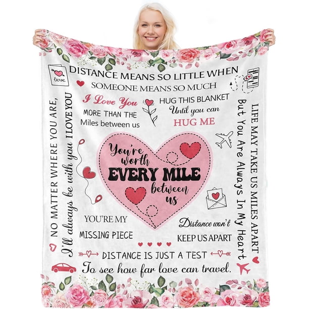 LHSHID Long Distance Relationship Gifts Girlfriend Gifts from Boyfriend Mothers Day Birthday Gift for Girlfriend for Her Women Wife Girlfriend Blanket Present