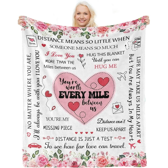 LHSHID Long Distance Relationship Gifts Girlfriend Gifts from Boyfriend Mothers Day Birthday Gift for Girlfriend for Her Women Wife Girlfriend Blanket Present