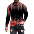 thumbnail image 2 of Blusas y camisas de manga larga con cuello redondo para hombre, blusa informal de manga larga con cuello redondo y estampado., 2 of 5