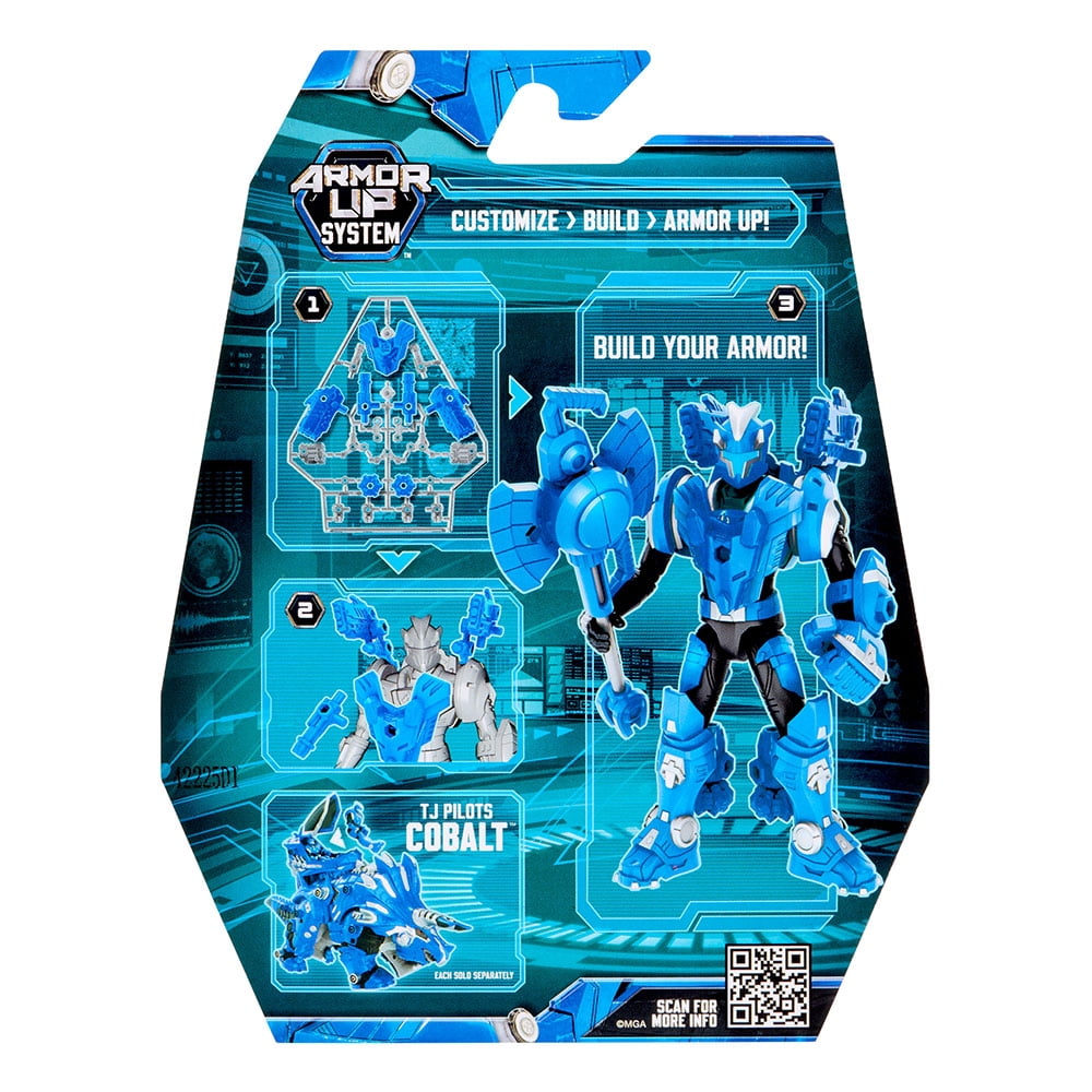 Armorsaurs Triceratops Pilot (TJ) Action Figure Toy, 3.75-Inch Poseable Figure with Armor Pieces and Weapon, Ages 6+