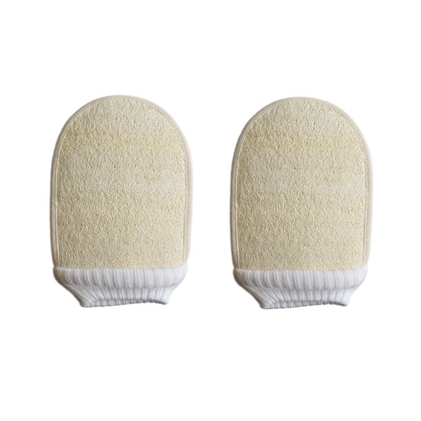 EeaseMX 2 guantes de baño de lufa, guantes de masaje exfoliantes, guantes sin dedos, esponja de fregar