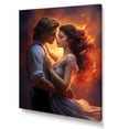 thumbnail image 2 of Designart "Romantic Dance Amour Couple I" People Canvas Wall Art - Traditional Yellow Romantic Portrait Entryway Wall Art, 2 of 6