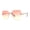 Gold Red Orange, variant on Womens Geometric Butterfly Rimless Oceanic Lens Chic Sunglasses Gold Brown