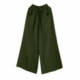thumbnail image 3 of Baqcunre Wide Leg Pants For Women Women'S Cotton High Waist Loose Relaxed Wide Leg Pants Jogger Pants For Women Pants For Women Army Green L, 3 of 3