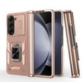 thumbnail image 5 of Elegant Choise Case for Samsung Galaxy Z Fold 5 5G Shockproof Pone Cover with Slide Camera Lens Protector and Ring Stand, Pink, 5 of 21