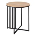 thumbnail image 1 of Minimalist Metal Slatted Wood Side Table - Oak / Black, 1 of 6