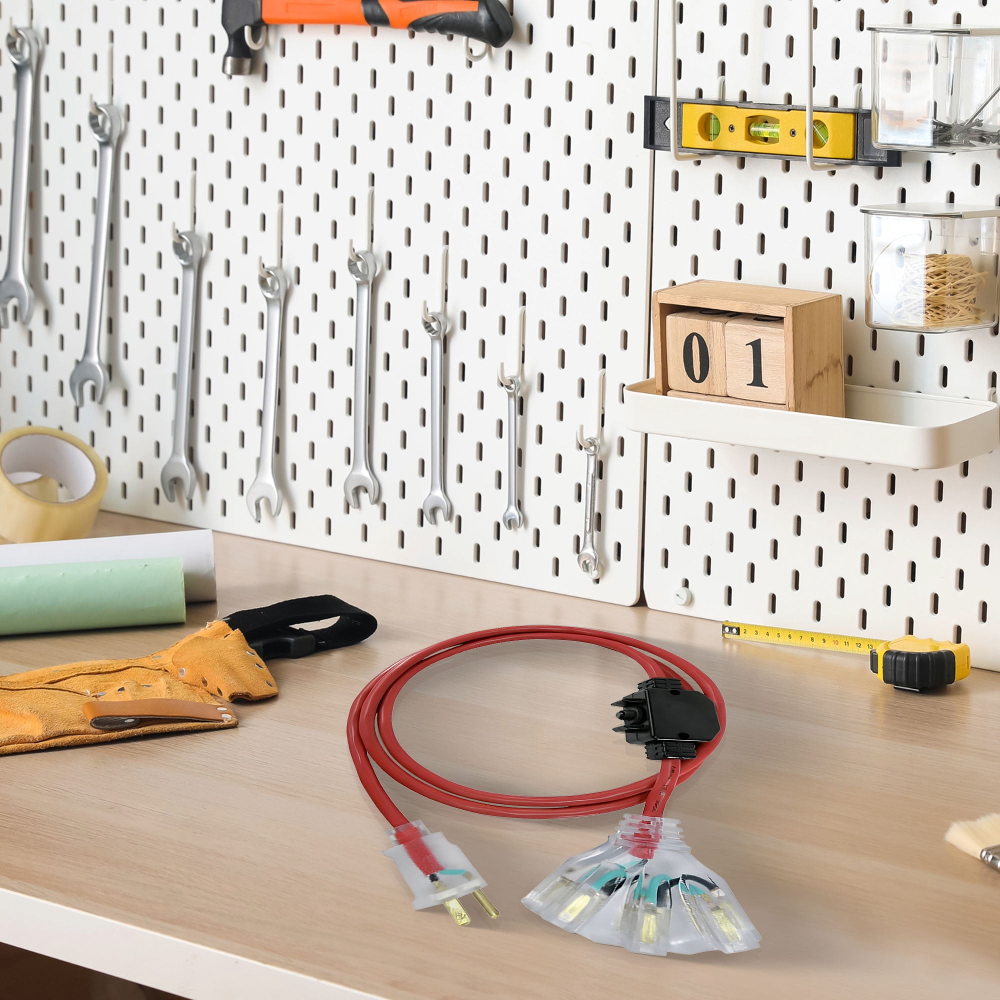 Master Electrician 50 Feet Extension Cord with Fan Tap and Circuit Breaker