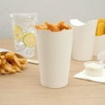 thumbnail image 4 of Restaurantware-Bio Tek 16 Ounce French Fry Cups, 100 Disposable French Fry Holders - With Fold-Down Cover, Tab Lock Closure, White Paper Cups, For Onion Rings, Chips, or Popcorn, Stackable, 4 of 11