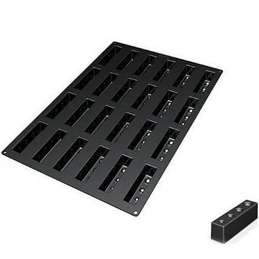 Silikomart Rectangle with Round Indents Silicone Baking Mold, 24 Cavities