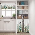thumbnail image 2 of Botanical Kitchen Curtains Herbs and Wildflowers Window Curtains and Valances Set 36 Inch, Watercolor Spring Short Tier Curtain for Kitchen, Floral Border Small Kitchen Decor, 2 of 6