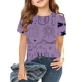 thumbnail image 2 of Razzly Big Girls Toddler T-Shirt for Girls, Graffiti Kids Funny Graphic T Shirts Kids Short Sleeve Shirts Kids Cotton Tshirt Girls Basic T Shirts Girl Summer Shirt(Purple 8-9 Years), 2 of 4