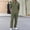 Army Green, variant on Linen 2 Piece Sets for Men 1/4 Zipper Linen Shirts with Hood and Beach Pants Loose Fit Casual Vacation Outfits White