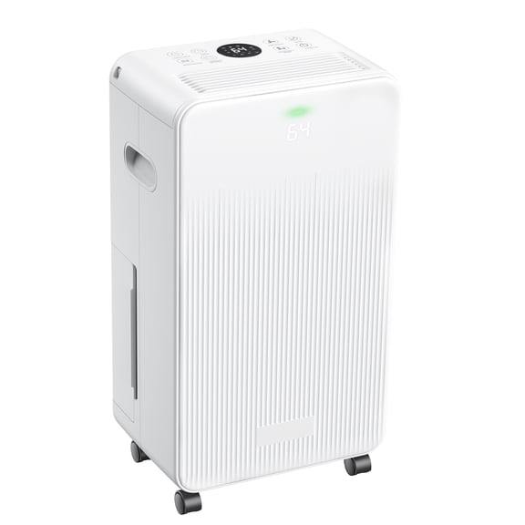 Reelexia Portable Dehumidifier for Basement Bedroom, 25 Pints up to 1500 Sq.ft, Auto-Defrost, White