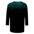 thumbnail image 4 of Youmylove Women Round Neck Three Quarter Sleeve T-Shirt Sequin Printed Comfortable Tshirts Casual Top Female Dailywear, 4 of 4