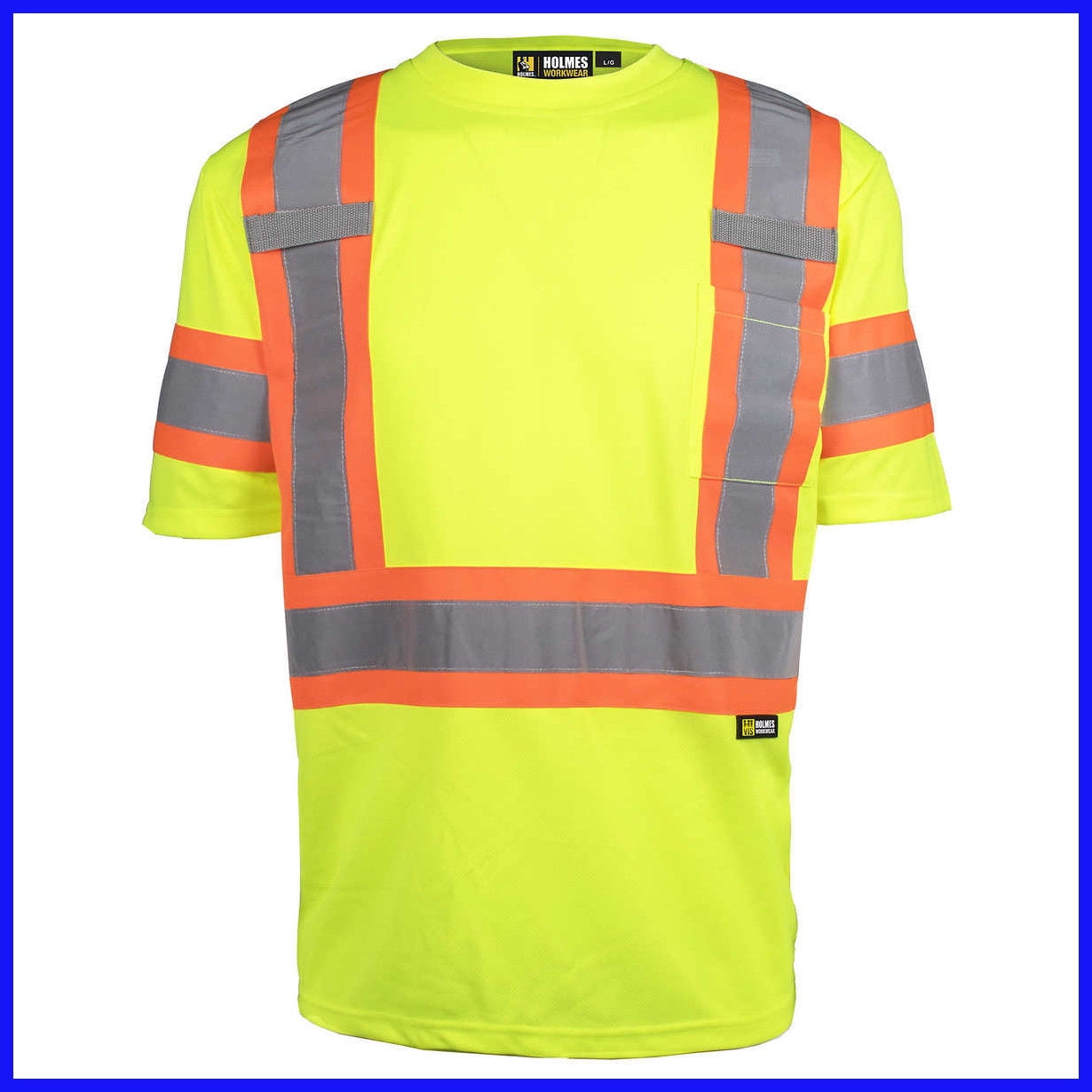 Holmes WorkWear HiVis High Visibility Short Sleeve TShirt, Yellow