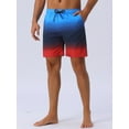 thumbnail image 2 of DARING DIVA Men's Gradient Color Drawstring Elastic Waist Lining Swimming Trunks 30 Navy Blue, 2 of 6