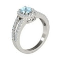 thumbnail image 2 of Aonejewelry 1.65 Ct. Ttw Diamond and Oval Shaped Aqumarine Ring in 10K White Gold, 2 of 4
