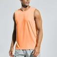 thumbnail image 5 of KPOPLK Men's Summer Solid Color Vest Fashion Casual Vintage Wash Sleeveless T Shirt Vest Top(L,Orange), 5 of 8