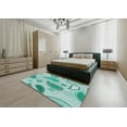 thumbnail image 5 of Ahgly Company Machine Washable Indoor Rectangle Transitional Mint Green Area Rugs, 3' x 5', 5 of 7