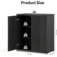 thumbnail image 2 of 31” Sideboard Cabinet with Storage, Fluted Accent Cabinet with Adjustable Shelves, Modern Wood Credenza Cabinets with Pop-up Doors for Entryway Kitchen Living Room Hallway, Black, 2 of 8