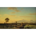 thumbnail image 2 of Bierstadt, Albert 24x16 White Modern Wood Framed Museum Art Print Titled - Ruins of Paestum, 2 of 4