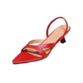 thumbnail image 6 of Xucatan Women's Pointed Toe Kitten Heel Sandals, Open Toe Slingback Slides with Thin Low Heel, Faux Leather Versatile Dress Shoes, Versatile Indoor Outdoor Office Footwear Gift, 6 of 8