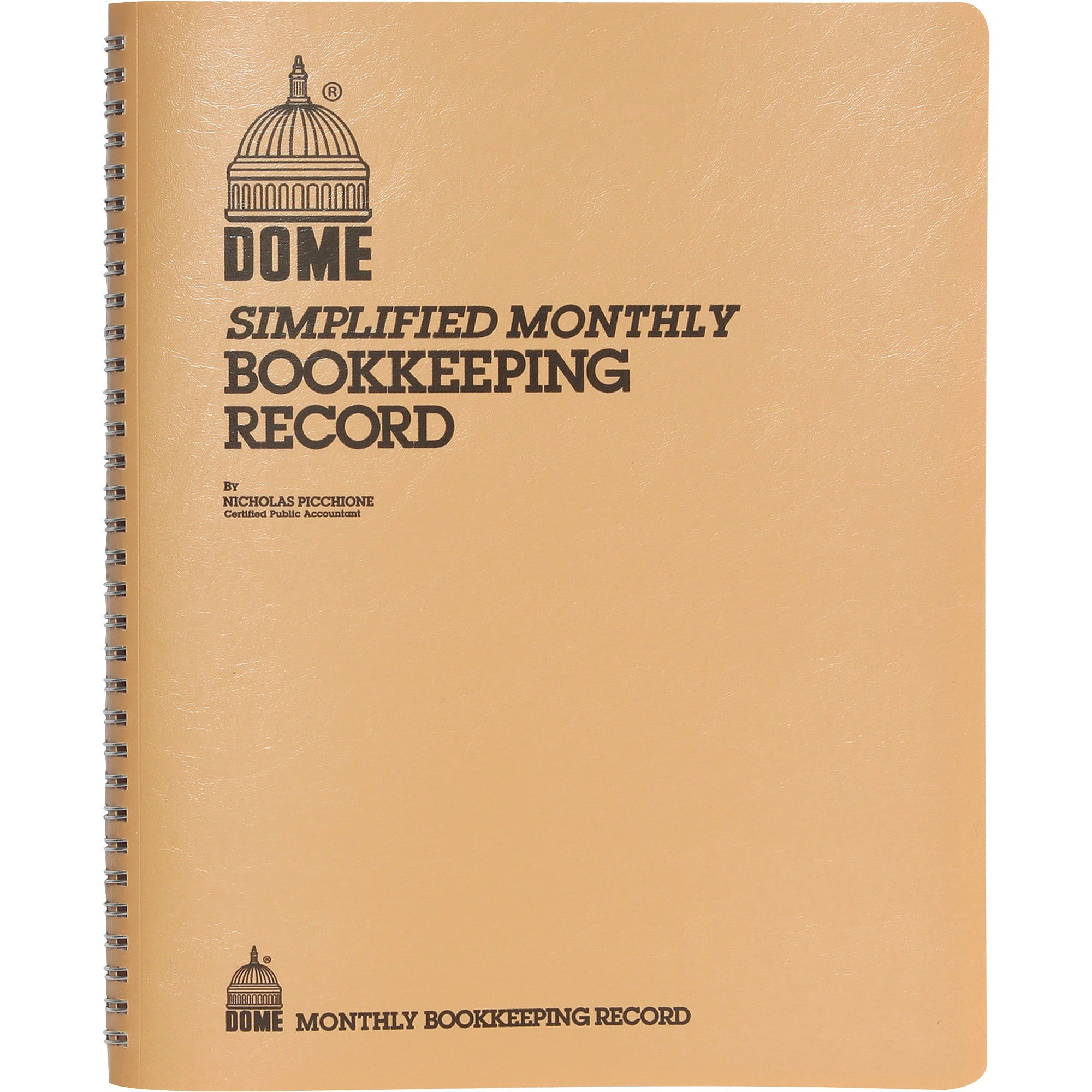 Brown Vinyl Cover 128 Pages Dome 600 Bookkeeping Record 8 1/2 x 11 Pages Brown Vinyl Cover 128 Pages Dome 600 Bookkeeping Record 8 1/2 x 11 Pages