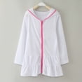 thumbnail image 4 of Girls Swim Cover Up Toddler Swimsuit Coverup Hooded Zip-Up Beach Bathing Suit Robe Cover-ups for Kids Girls, 4 of 6