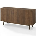thumbnail image 4 of Pemberly Row Buffet Bahut de Style Mi-Siècle en Bois à 3 Tiroirs, Brun, 4 of 16