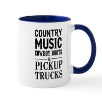 CafePress - Country Music, Cowboy Boots & Pickup Trucks Mugs - 11 oz Ceramic Mug - Novelty Coffee Tea Cup