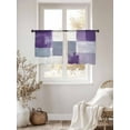 thumbnail image 2 of Abstract Purple Sheer Curtains 45 inches Long 2 Panels Set Gray Mottled Graffiti Color Block Modern Art Tiers Sheers Rod Pocket Small Window Short Curtains for Kitchen Cafe, Each 52" W x 45" L, 2 of 7