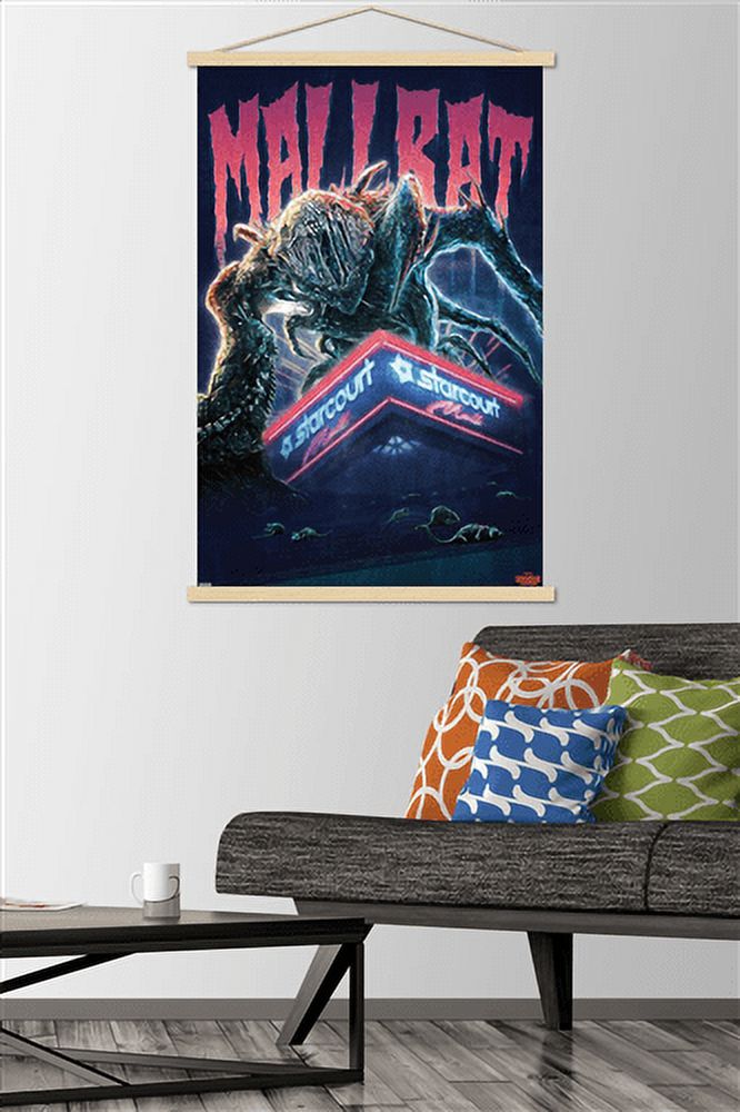 Netflix Stranger Things 3 - Mallrat Wall Poster with Wooden Magnetic Frame, 22.375" x 34"