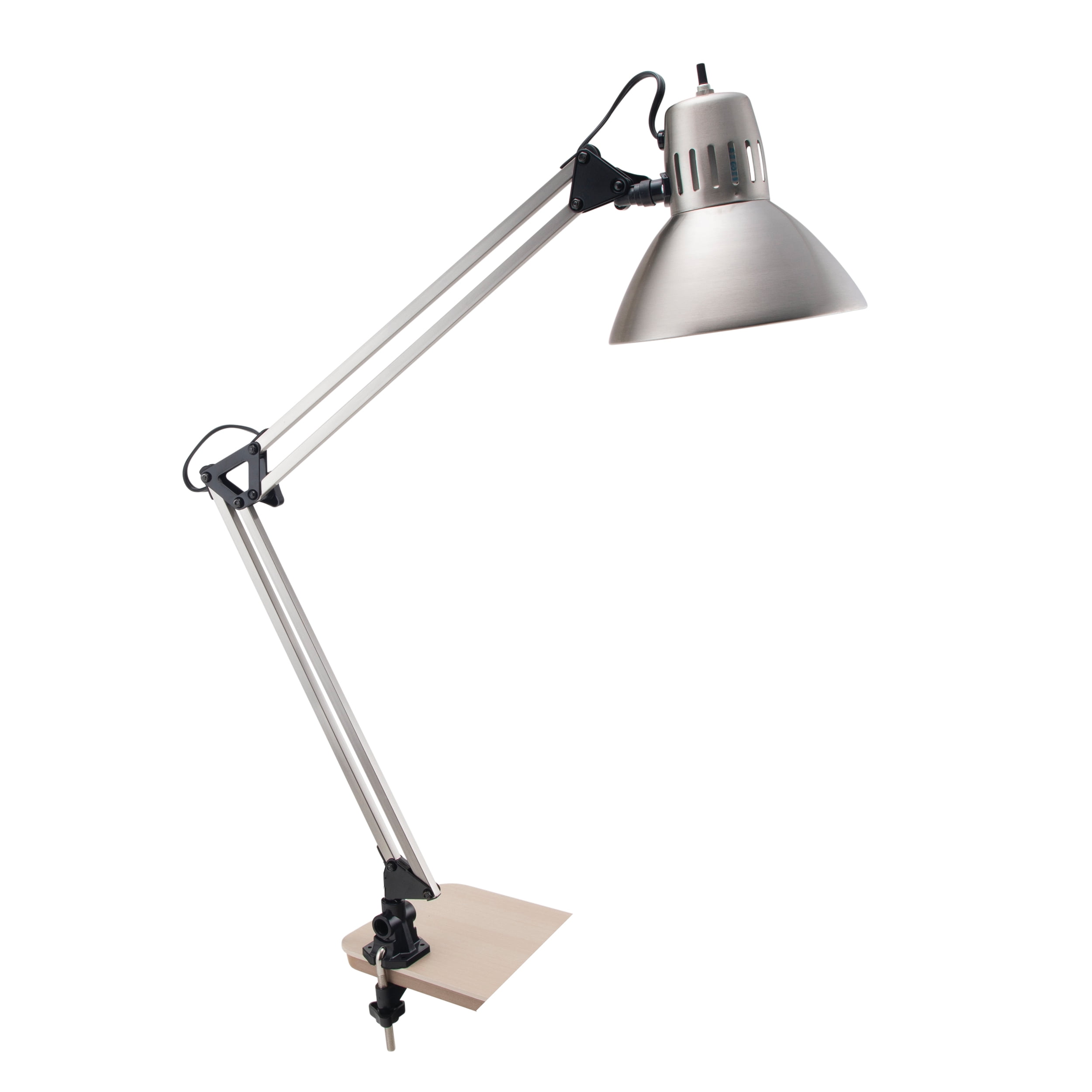 LED Long Swing Arm Desk Lamp W Clamp Metal Adjustable Light Reading Black/ White 
