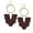 burgundy, variant on Acrylic Flower & Textured Gold Boho Statement Earrings, Hypoallergenic, Yellow